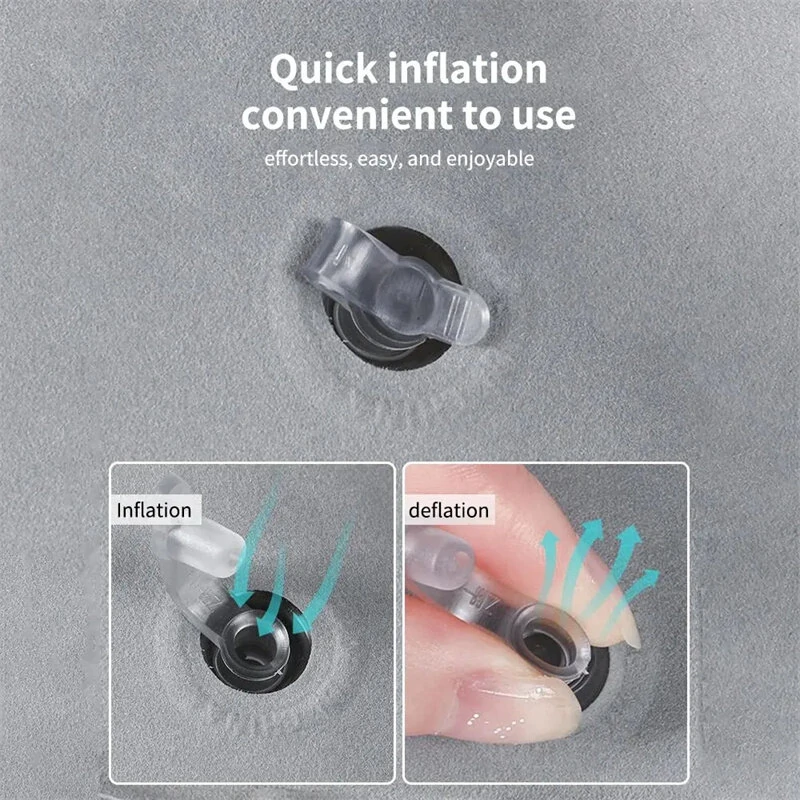 (image for) Portable Folding Inflatable Air Cushion Outdoor Travel Sleeping Camping PVC Neck Stretcher Backrest Airplane Comfortable Pillow